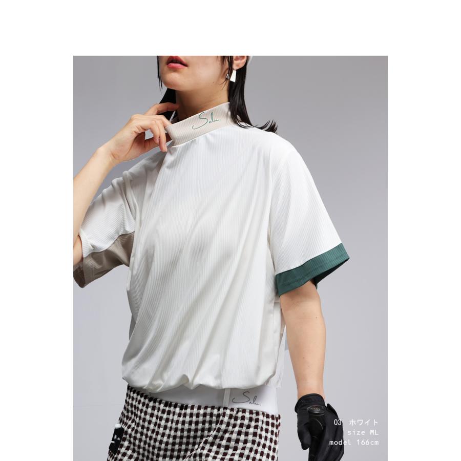 antiqua（アンティカ） 配色トップス レディース 半袖 モックネック T