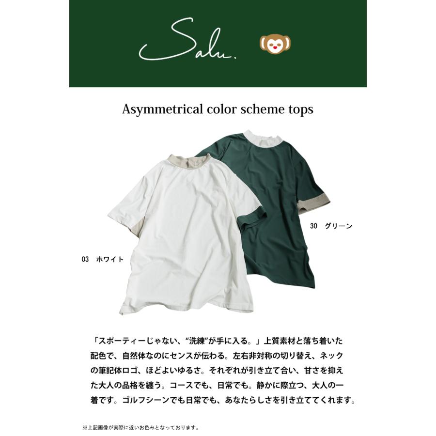 antiqua（アンティカ） 配色トップス レディース 半袖 モックネック T