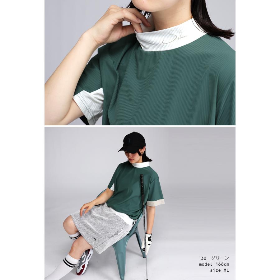 antiqua（アンティカ） 配色トップス レディース 半袖 モックネック T