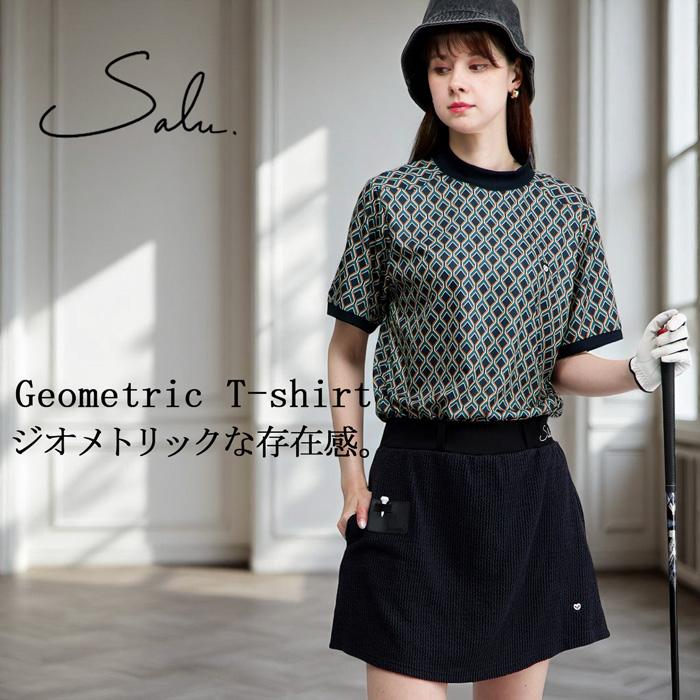 5.DECEMBERAY ⭐︎ゴルフ　ジオメトリックシャツ antiqua（アンティカ） ジオメトリック柄Tシャツ レディース ゴルフ