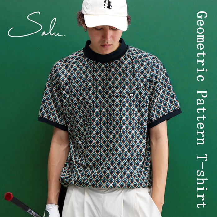 ANTIQUA GOLF メンズウェア ゴルフ antiqua（アンティカ） ジオメトリック柄Tシャツ メンズ ゴルフウェア