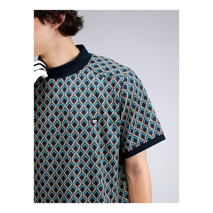 antiqua（アンティカ） ジオメトリック柄Tシャツ メンズ ゴルフウェア