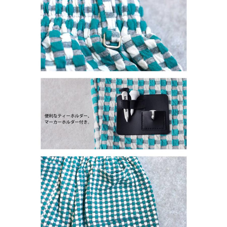 antiqua（アンティカ） チェック柄ハーフパンツ レディース ロゴ刺繍