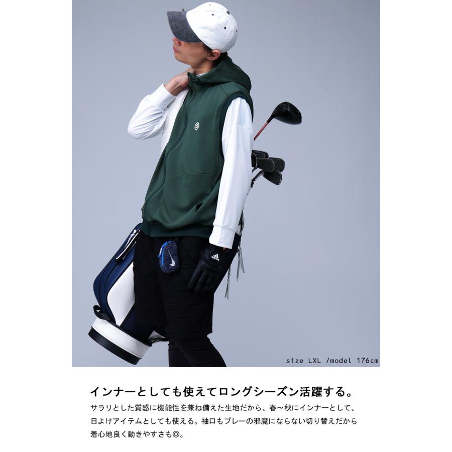 美品！　ANTIQUA GOLF × STCH　異素材ドッキング　モックネック 美品！ ANTIQUA GOLF × STCH 異素材ドッキング モックネック