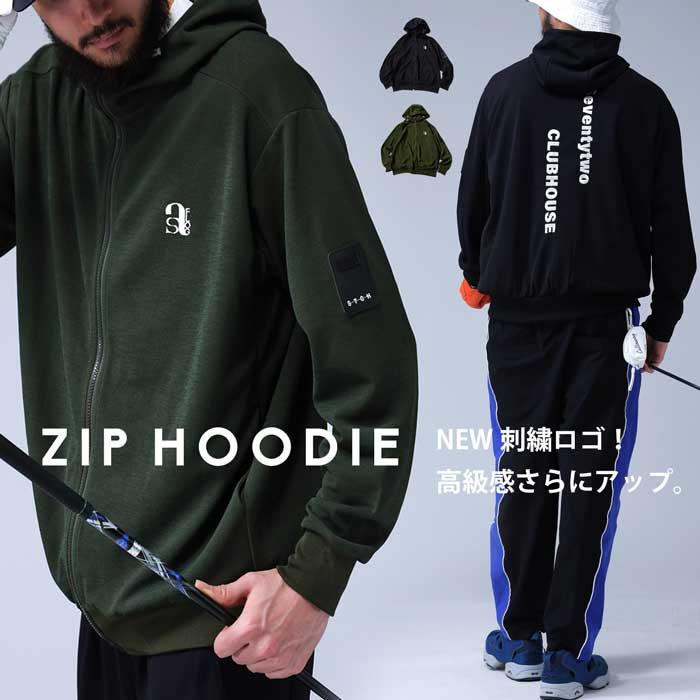 新品 ANTIQUA GOLF×STCH フーディ MLサイズ ブラック antiqua（アンティカ） ANTIQUA GOLF×STCH フーディ メンズ 送料無料