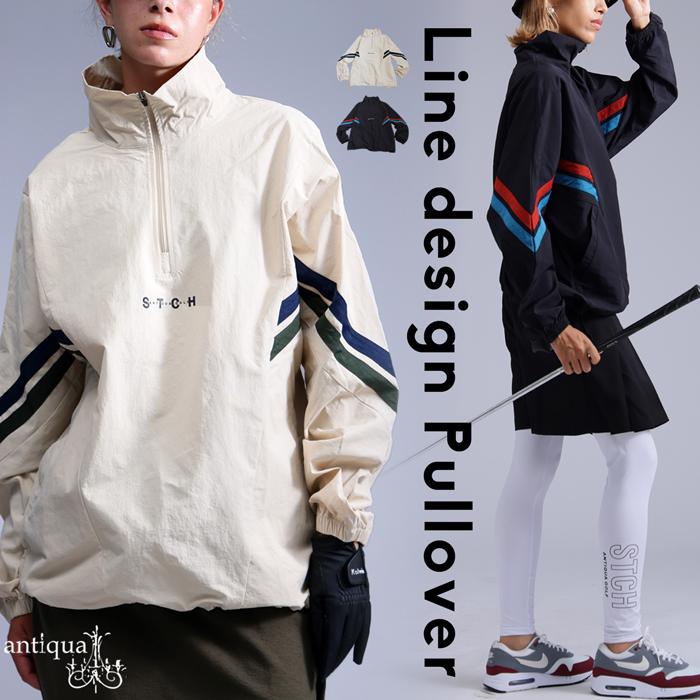 ANTIQUA GOLF×STCH 配色プルオーバー セットアップ ゴルフ 上下 antiqua（アンティカ） ANTIQUA GOLF×STCH 配色ラインプルオーバー