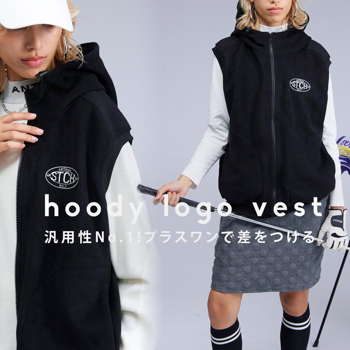 antiqua（アンティカ） ANTIQUA GOLF×STCH フード付き ロゴベスト 送料