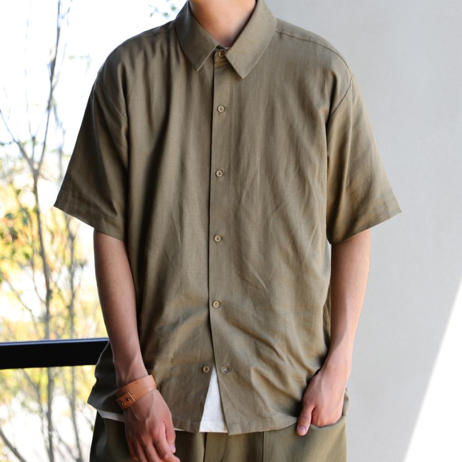 antiqua（アンティカ） トップス シャツ メンズ 半袖 麻 リネン
