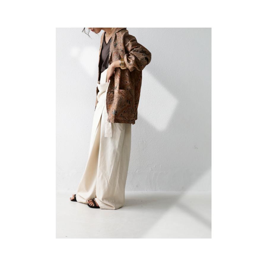 antiqua（アンティカ） リネンジャケット レディース ペイズリー柄