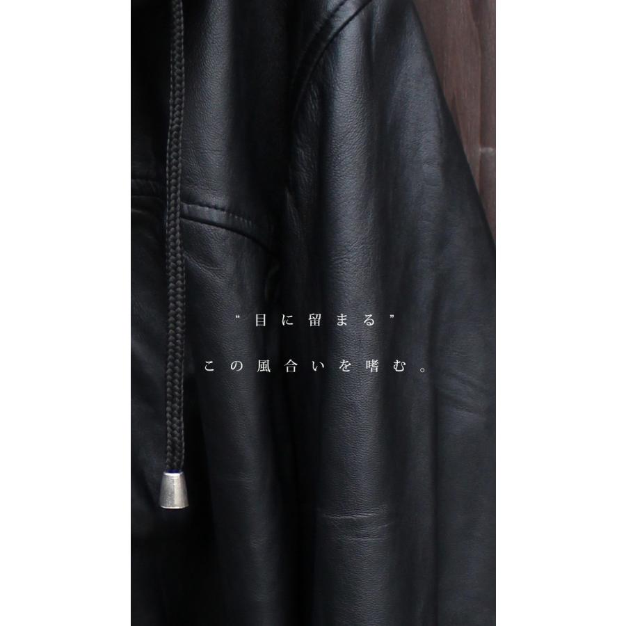 antiqua アウター ジャケット 革ジャン 本革 フーデットレザー