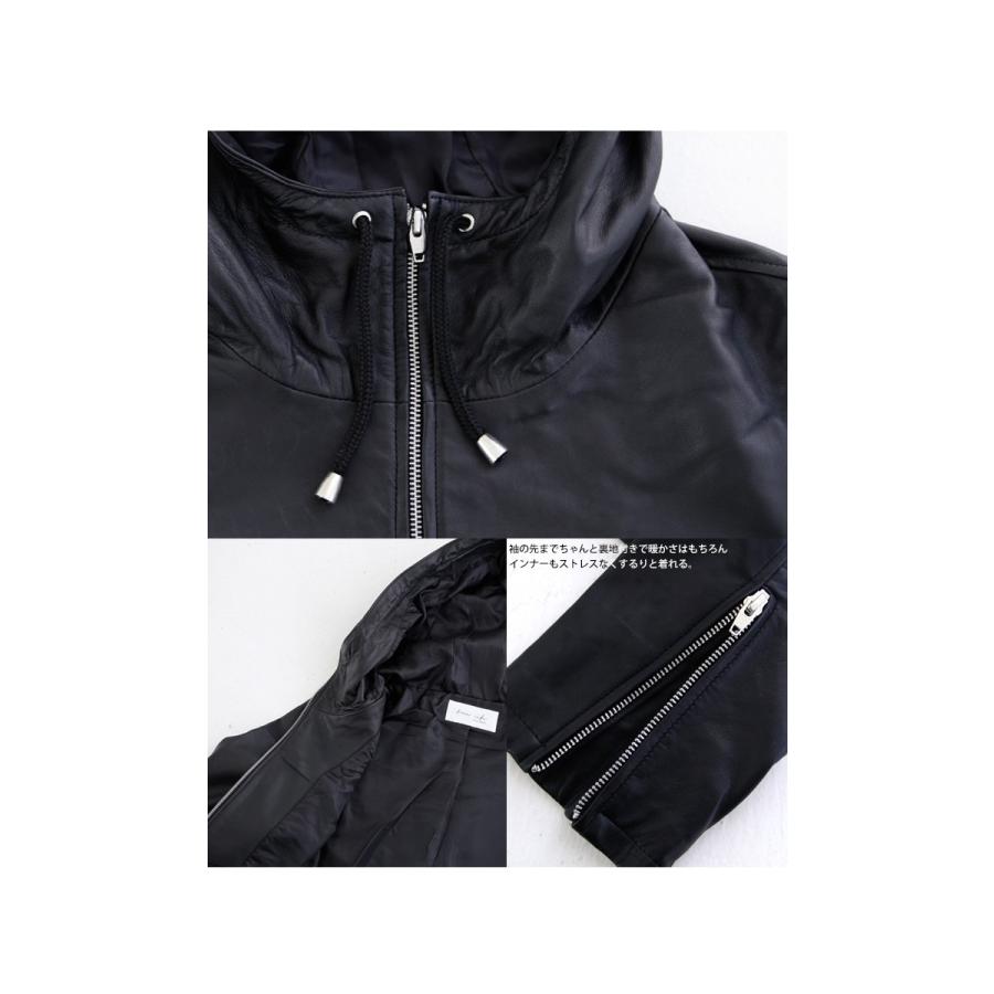 antiqua（アンティカ） アウター ジャケット 革ジャン 本革 フーデット