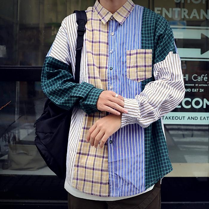 antiqua（アンティカ） トップス 長袖 メンズ 綿 M L XL ストライプ 柄