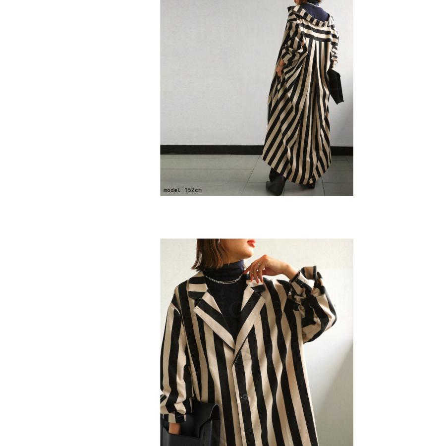 antiqua  アンティカ ストライプロング羽織り☆完売品 antiqua（アンティカ） アウター コート 長袖 ストライプ レディース