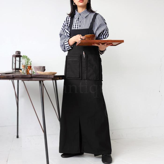 antiqua（アンティカ） カフェエプロン エプロン レディース ロング 綿