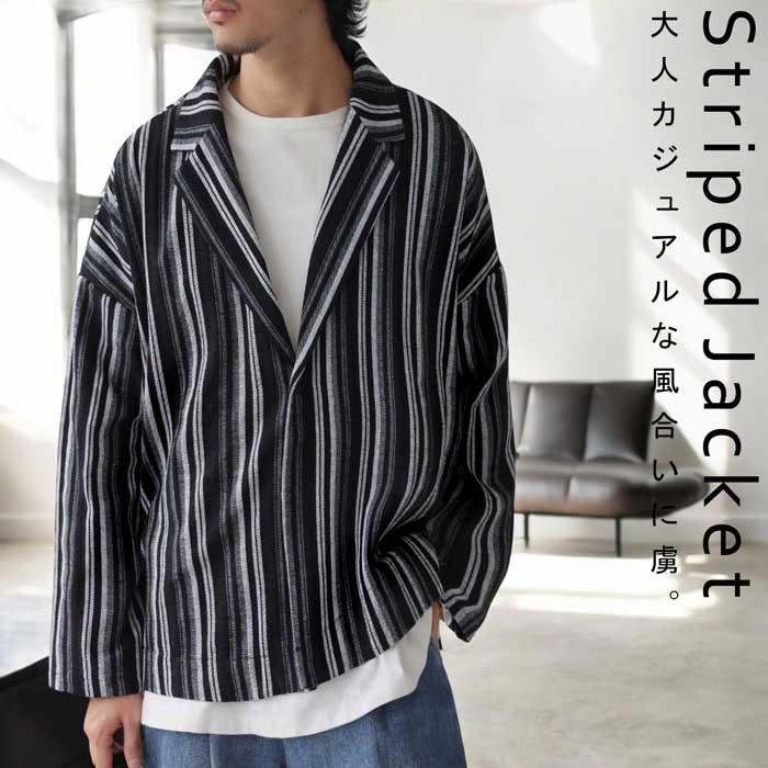 antiqua（アンティカ） ストライプ柄ジャケット ジャケット メンズ