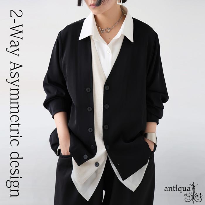  2WAYアシメジャケット レディース ジャケット 長袖  