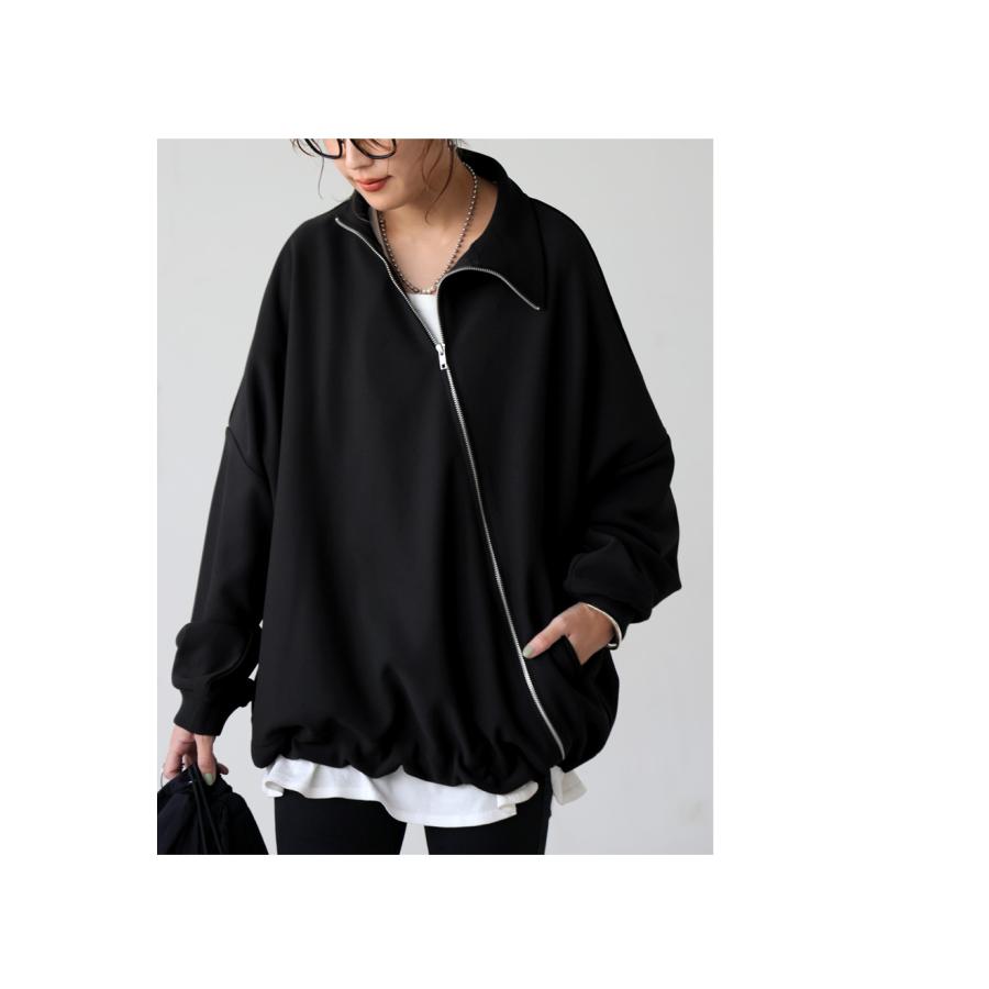 antiqua（アンティカ） 斜めZIP 裏起毛 ジョーゼットジャケット