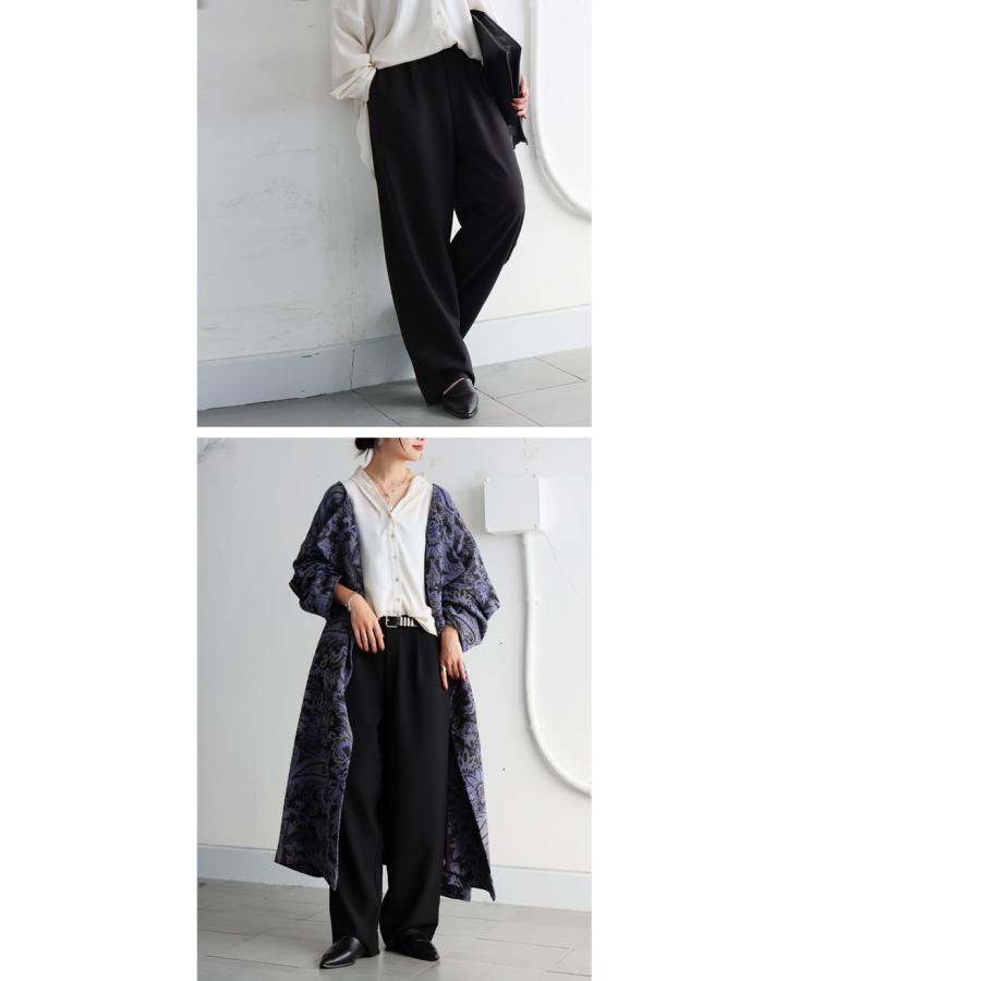 antiqua（アンティカ） 裏起毛 ジョーゼット風 パンツ レディース