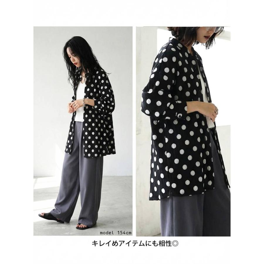antiqua（アンティカ） 水玉 シャツ レディース バンドカラー 長袖