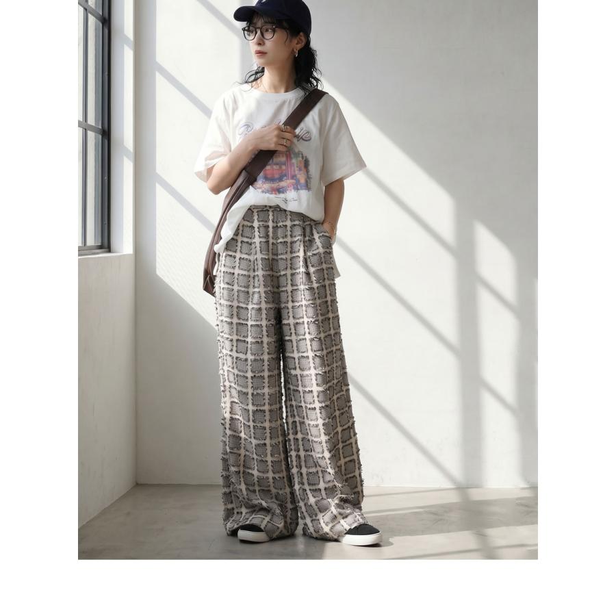 antiqua（アンティカ） ワイドパンツ レディース 千鳥チェック柄