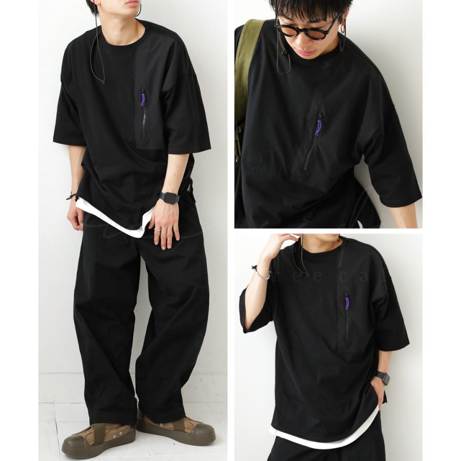 antiqua（アンティカ） 異素材ポケットTシャツ Tシャツ メンズ