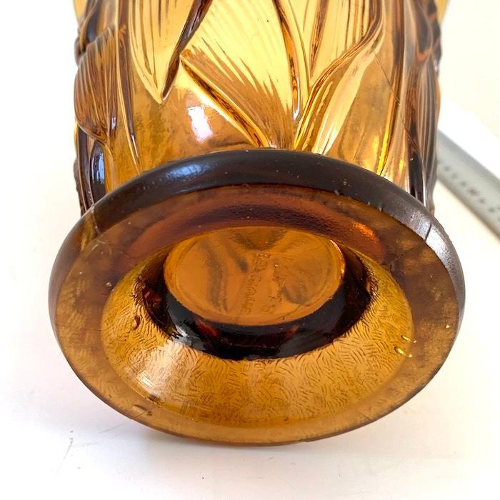 チューリップ柄花入れ【アンティーク】琥珀色 ベルギー製 (950) 【銅器】