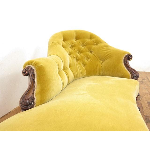 張替済シェーズロング 長椅子 上品なシルエット ウォールナット材 1910 