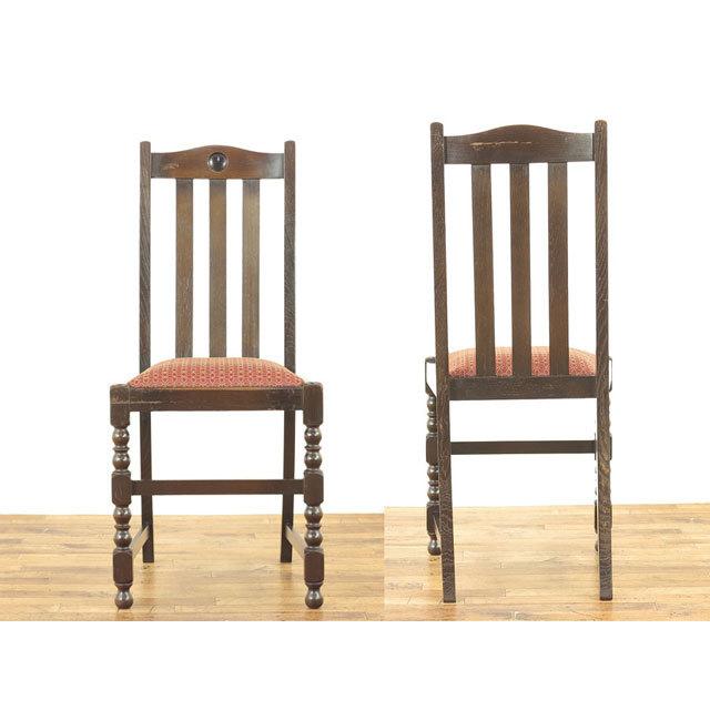 高級素材使用ブランド 張替済ダイニングチェア 食卓いす ハイバックスタイル 脚のデザインが素敵 イギリスアンティーク家具 アンティークフレックス ダイニングチェア Demolition Training