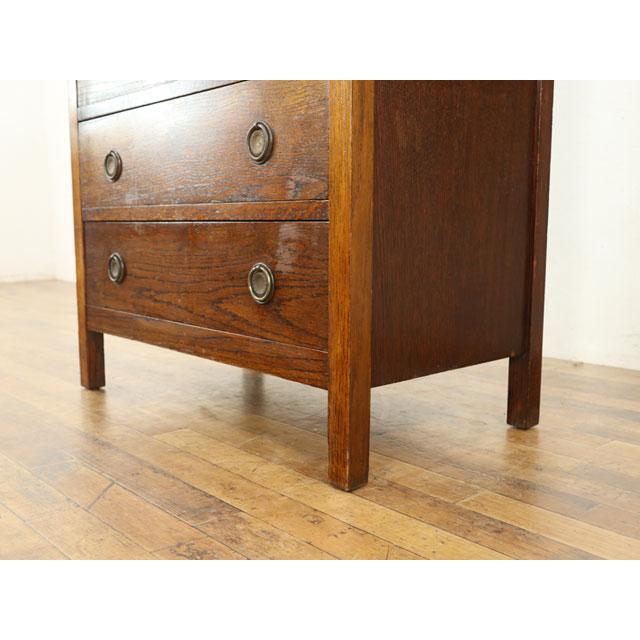 アンティーク チェスト 幅76.5×奥44×高127cm 引き出し6段 取っ手金具の