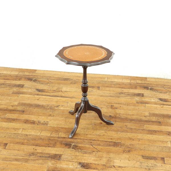 ワインテーブル 天板ふちのデザインも魅力 レザー天板 おしゃれ サイド