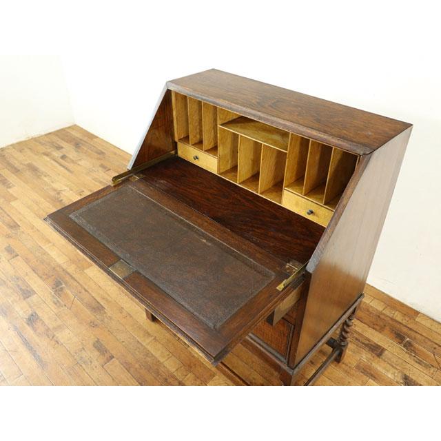 ライティングビューロー 美しい杢目も魅力 ツイストレッグ 引き出し 机