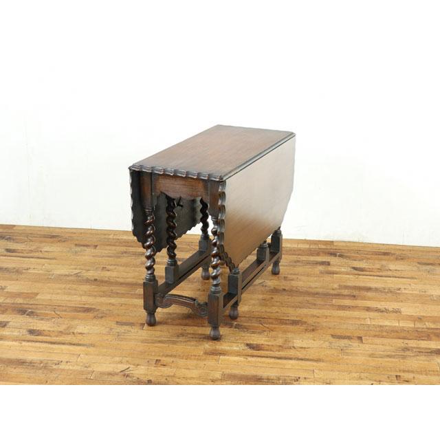 アンティーク ゲートレッグテーブル 折り畳み式テーブル ふちの