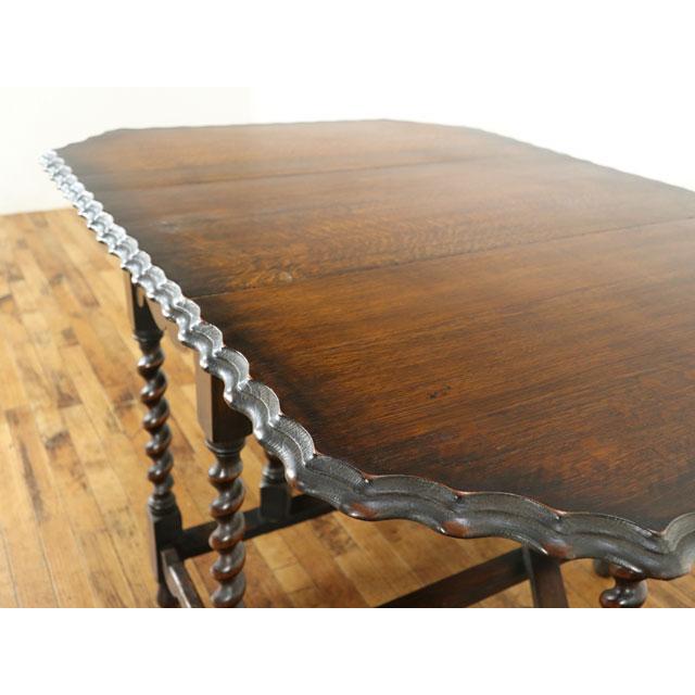 アンティーク ゲートレッグテーブル 折り畳み式テーブル ふちの