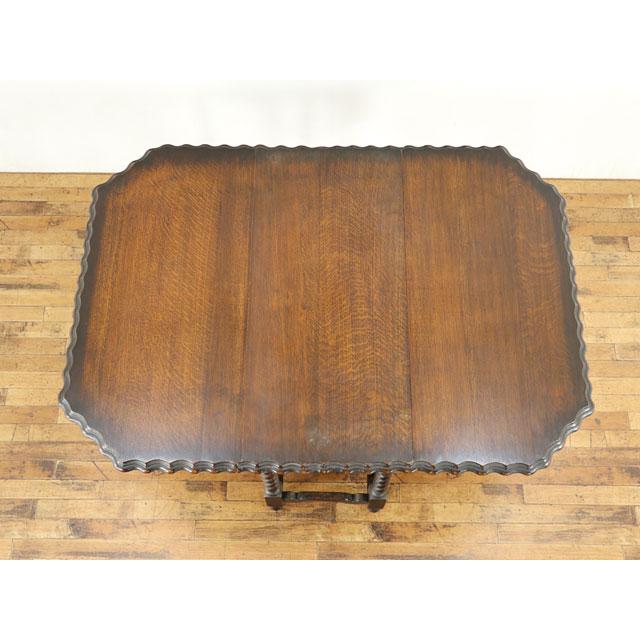 アンティーク ゲートレッグテーブル 折り畳み式テーブル ふちの