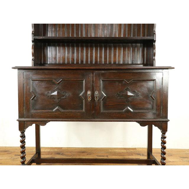 アンティークサイドボードツイストレッグキャビネットカップボード