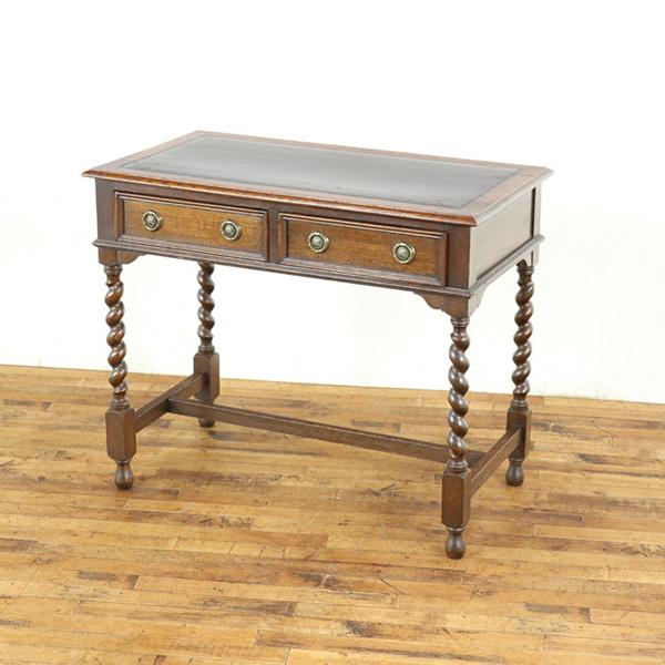 アンティーク デスク シンプルでカッコいい レザー天板 ワークテーブル