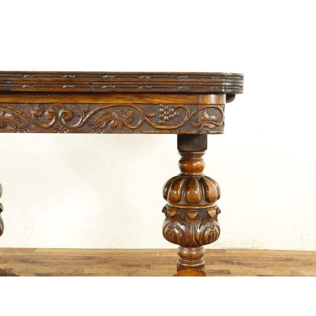 ダイニングテーブル】ブルボーズレッグ ドローリーフテーブル 伸長式