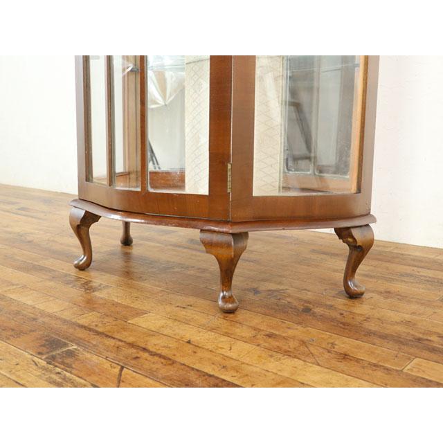 イギリス チャイナキャビネット ショーケース 背面ミラー 飾り棚