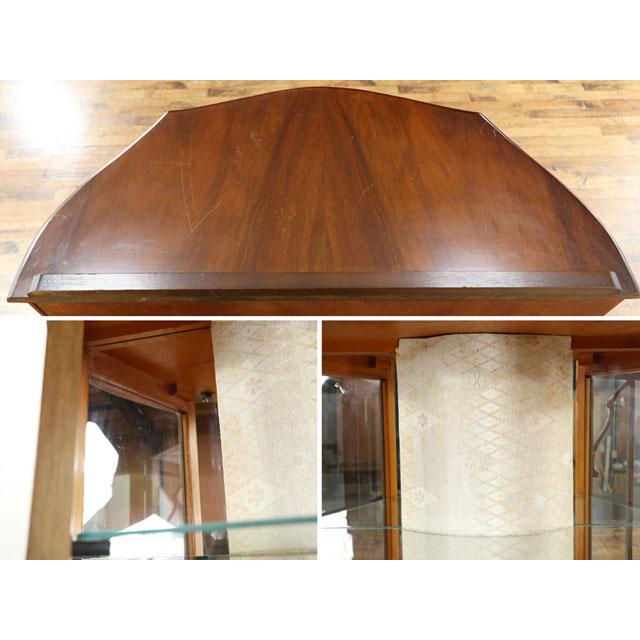 イギリス チャイナキャビネット ショーケース 背面ミラー 飾り棚