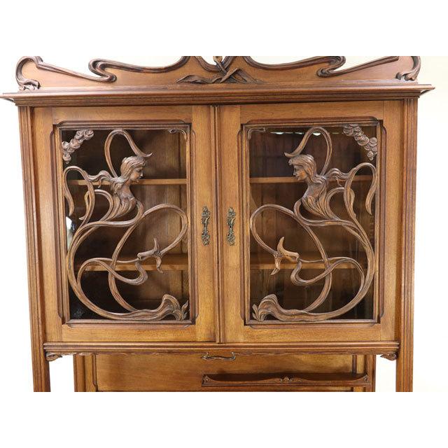 アールヌーヴォー キャビネット 芸術性の高いデザイン 繊細な彫刻 収納