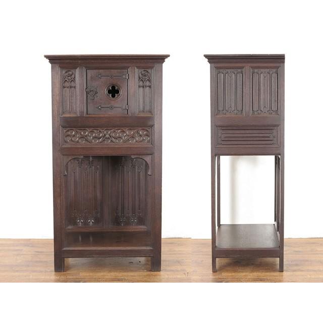 1900年頃 フランスアンティーク キャビネット 収納棚 ゴシックスタイル