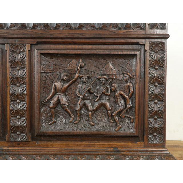 コファー 小物収納 リビング 玄関 物語の一幕のような素晴らしい彫刻