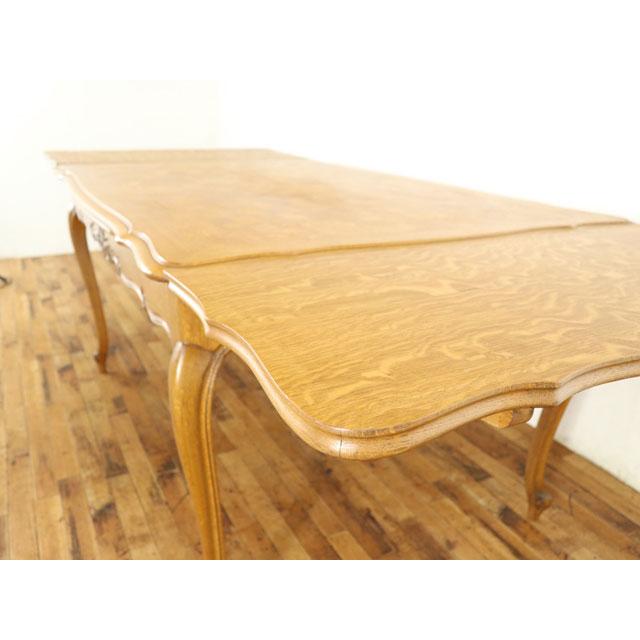 テーブル・チェア6脚セット 天板デザイン 可愛らしい彫刻も魅力 ダイニングセット 上品な雰囲気 フランスアンティーク家具 64799｜antiquesflex｜05