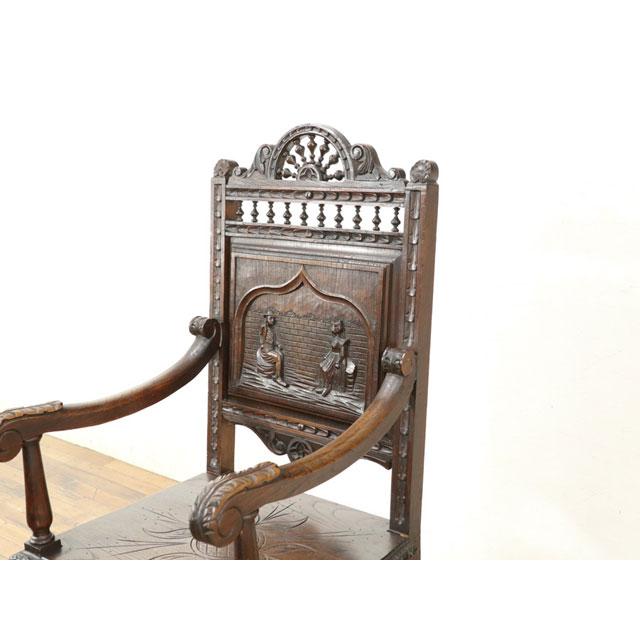 アンティークアームチェア 肘掛け椅子 美しいデザインと彫刻 フランス