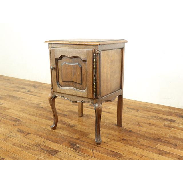 フランスアンティーク猫脚ナイトテーブル/木製キャビネット机飾り棚(82