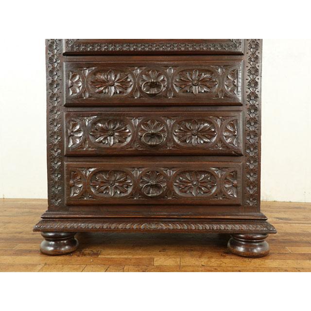 アンティーク キャビネット 絵画のような美しい彫刻 ブルターニュ 収納