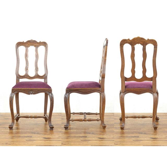 アンティーク テーブル・チェア6脚セット 珍しい暗めのお色 重厚感が