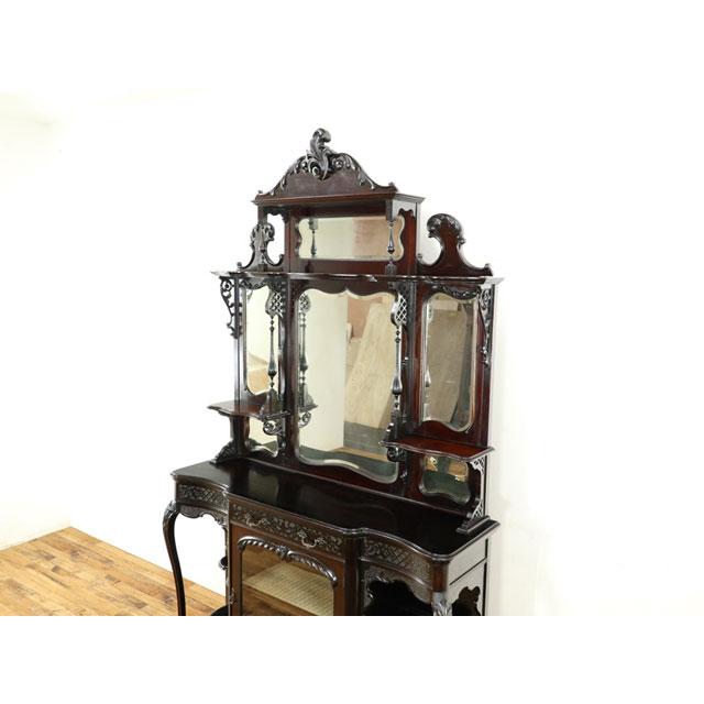 幅140×奥40×高234cm ヴィクトリアン パーラーキャビネット 飾り棚 上品