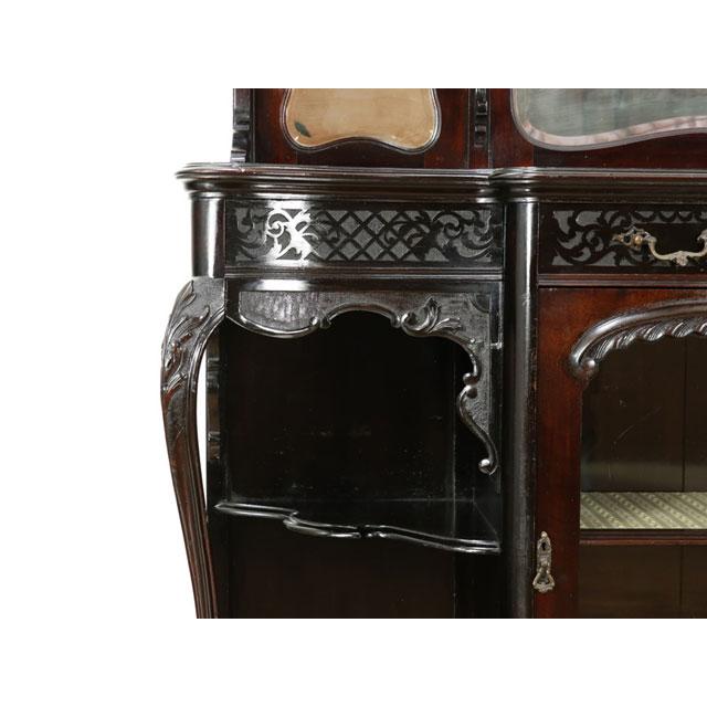 幅140×奥40×高234cm ヴィクトリアン パーラーキャビネット 飾り棚 上品