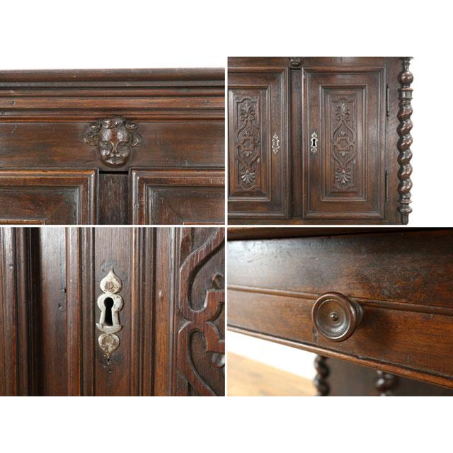 アンティーク キャビネット ゴシックスタイル 素晴らしい彫刻